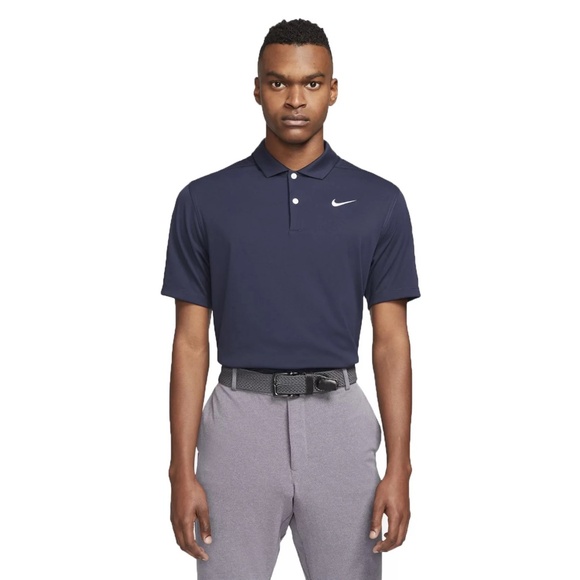 Two (2) Nike Dri Fit Golf Polos, Blue & Black, Size Medium, Like New - Picture 1 of 3